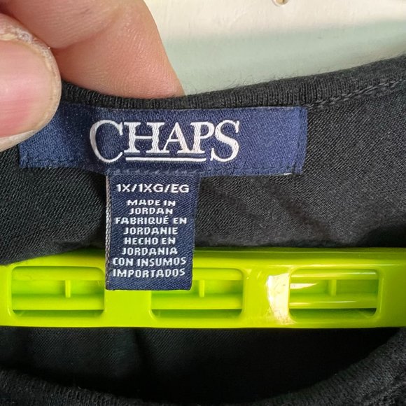 Chaps Womens Open Lace Weave Black Sleeveless Blouse Size 1X - Picture 4 of 9